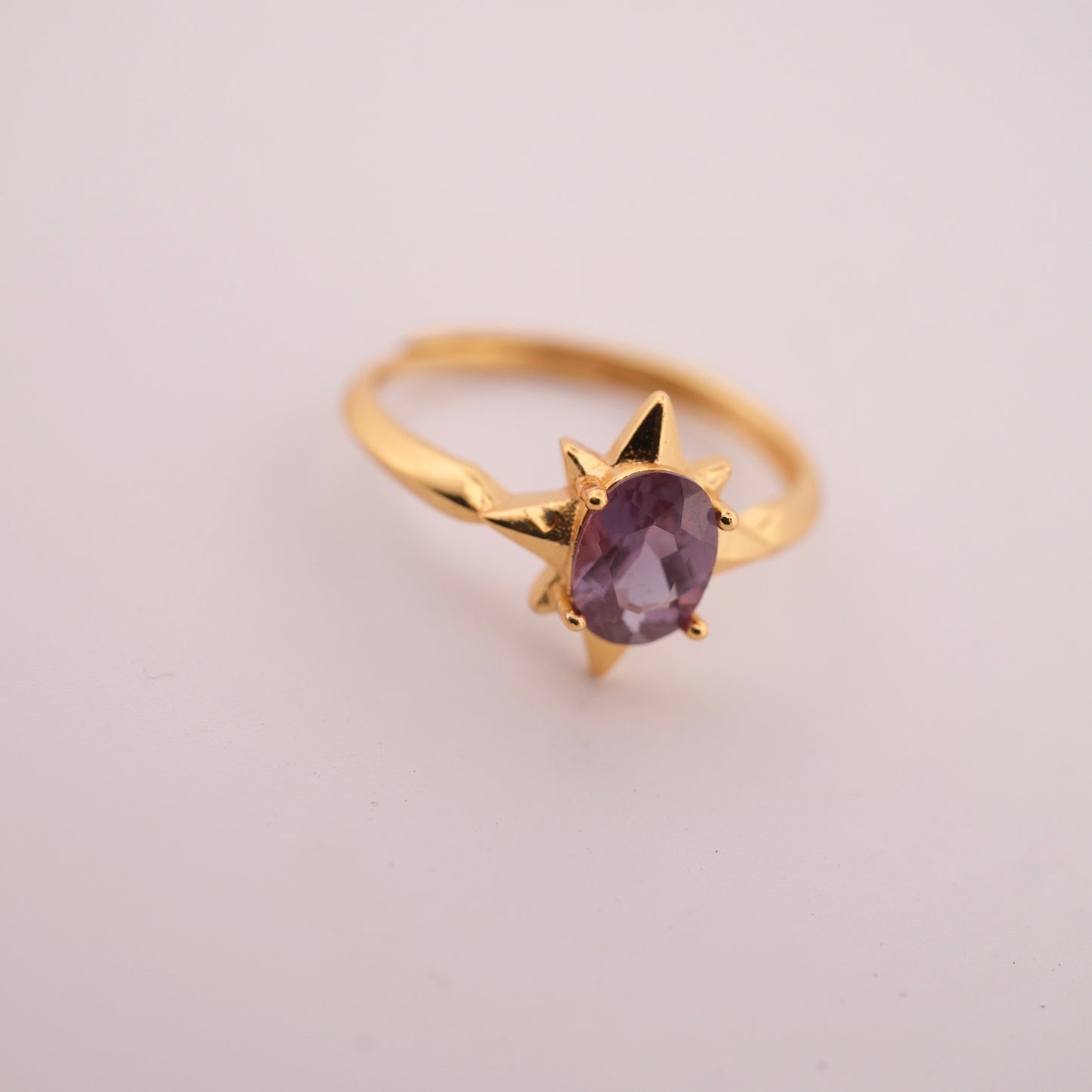 Alexandrite Gold S925 Adjustable Ring