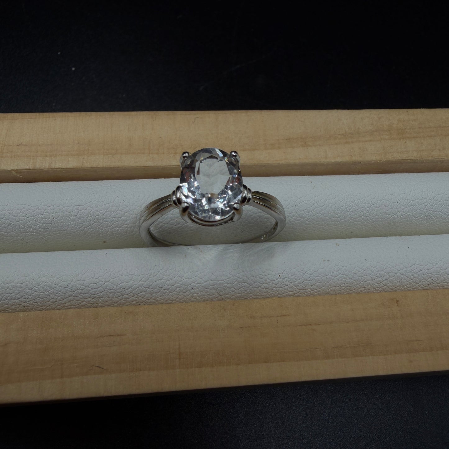 Clear Quartz S925 Adjustable Ring