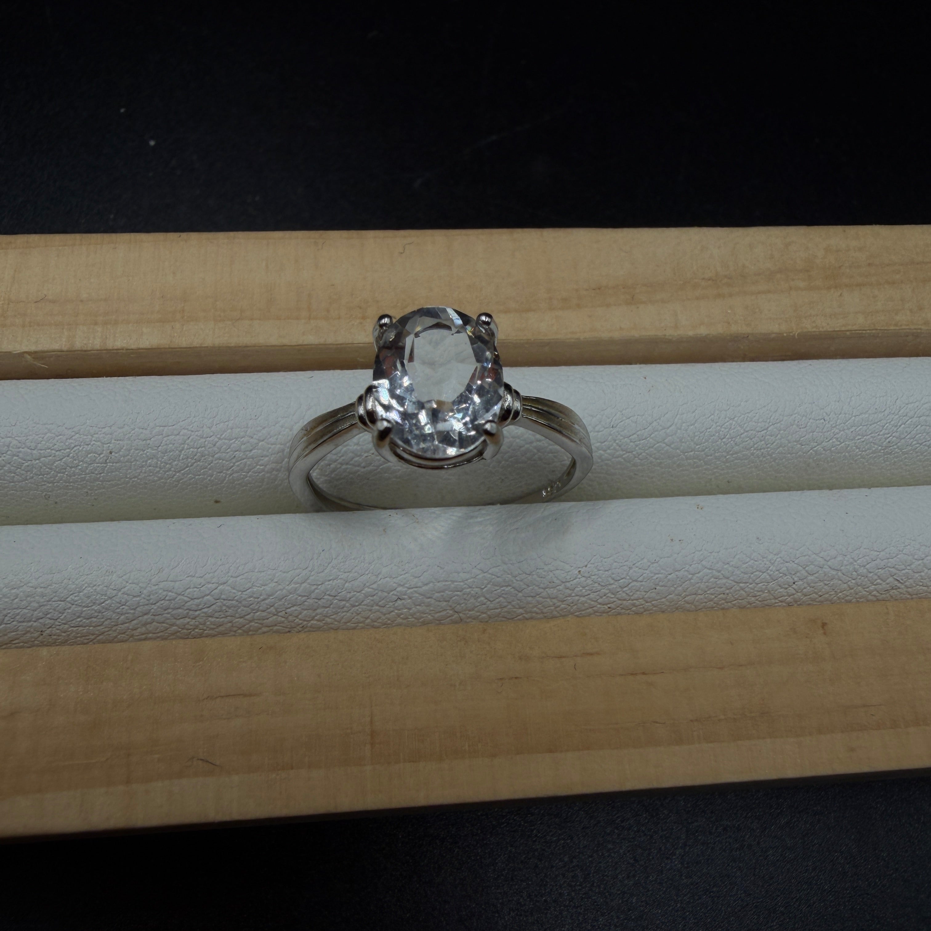 Clear Quartz S925 Adjustable Ring