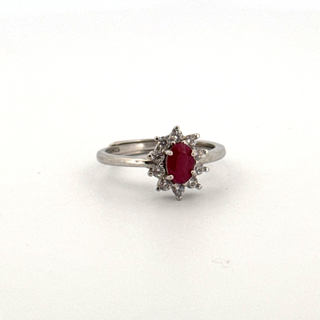 Ruby S925 Certified Adjustable Ring