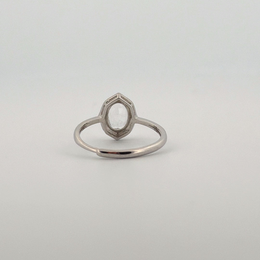 Clear Quartz S925 Adjustable Ring