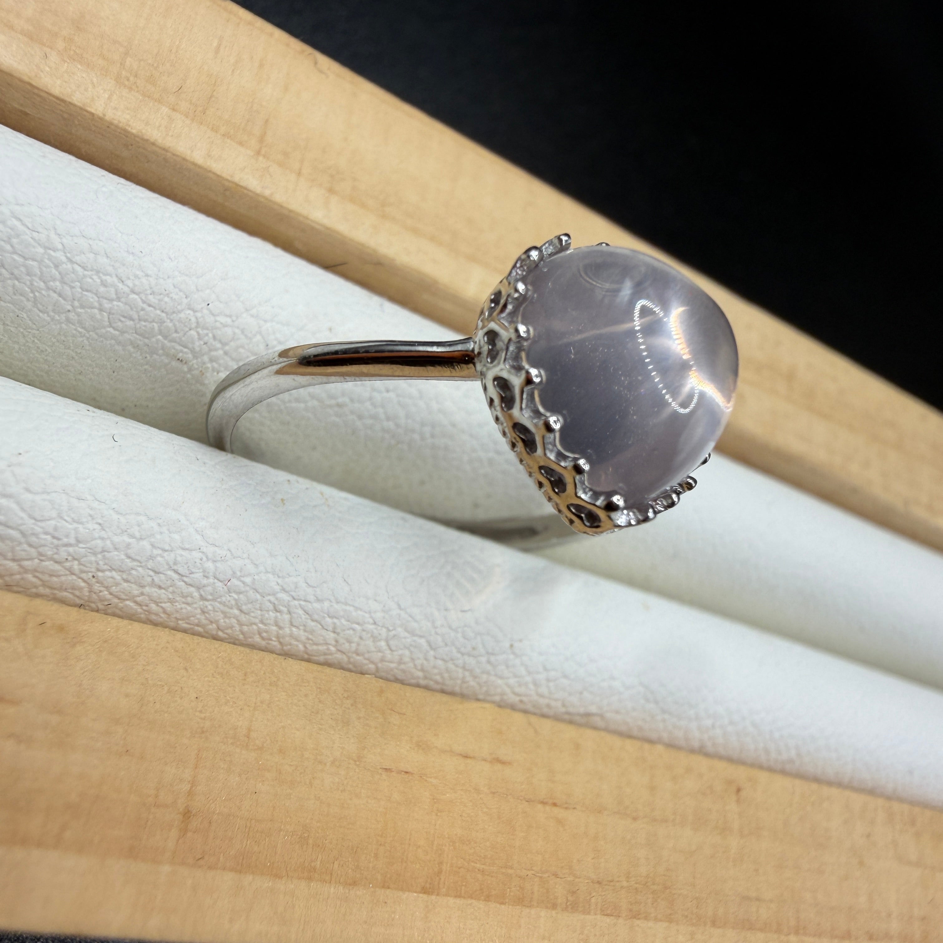 Rose Quartz S925 Adjustable Ring
