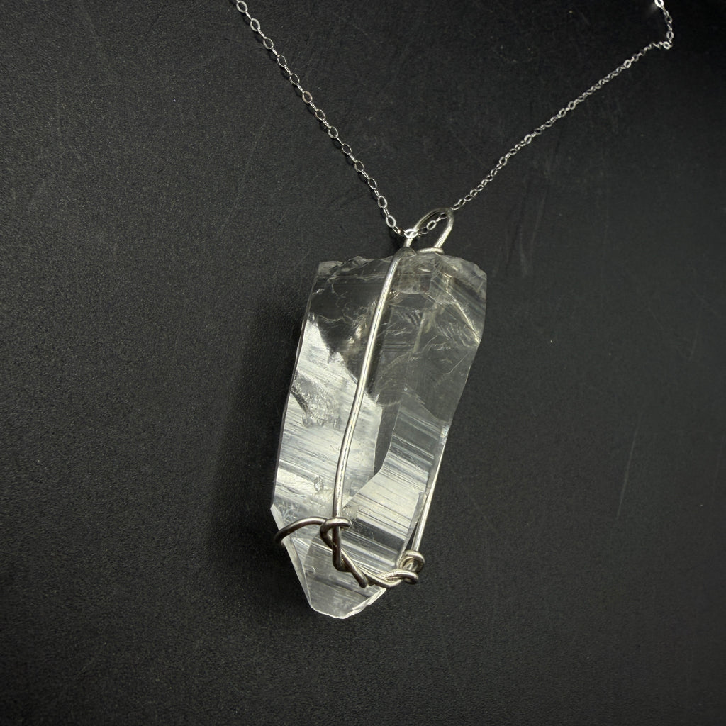 Colombian Lemurian Quartz S925 Handmade Necklace