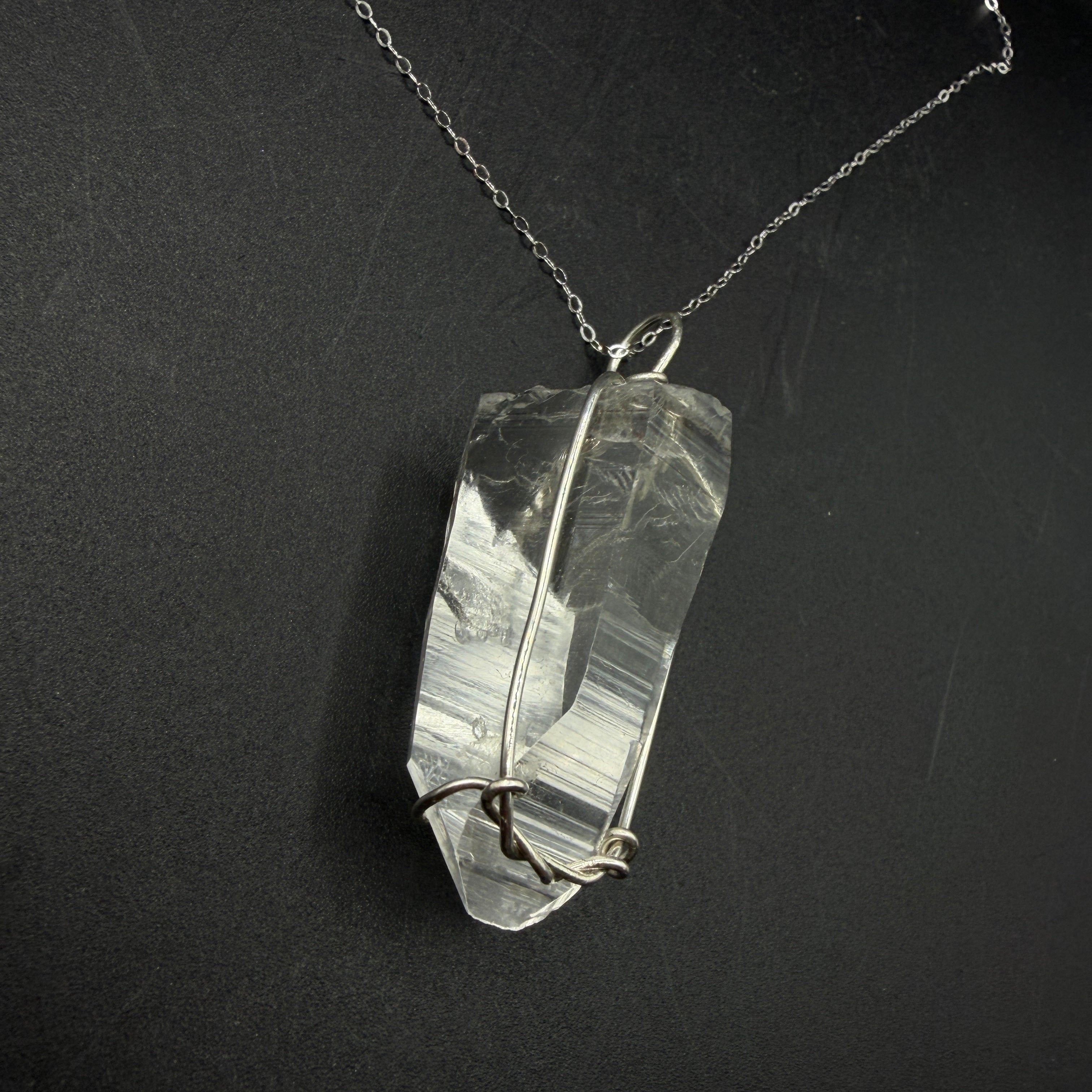 Colombian Lemurian Quartz S925 Handmade Necklace