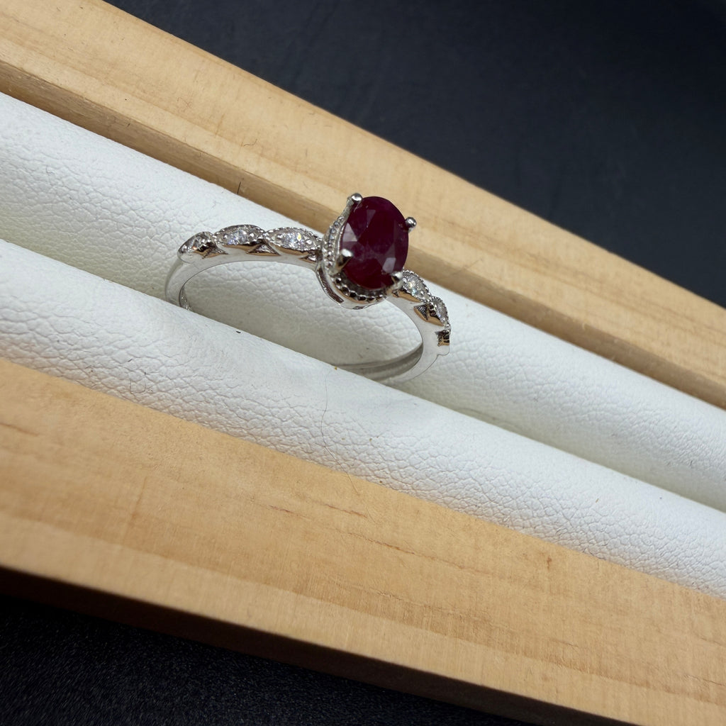 Ruby S925 Adjustable Ring