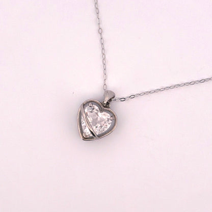 Clear Quartz Heart S925 Necklace