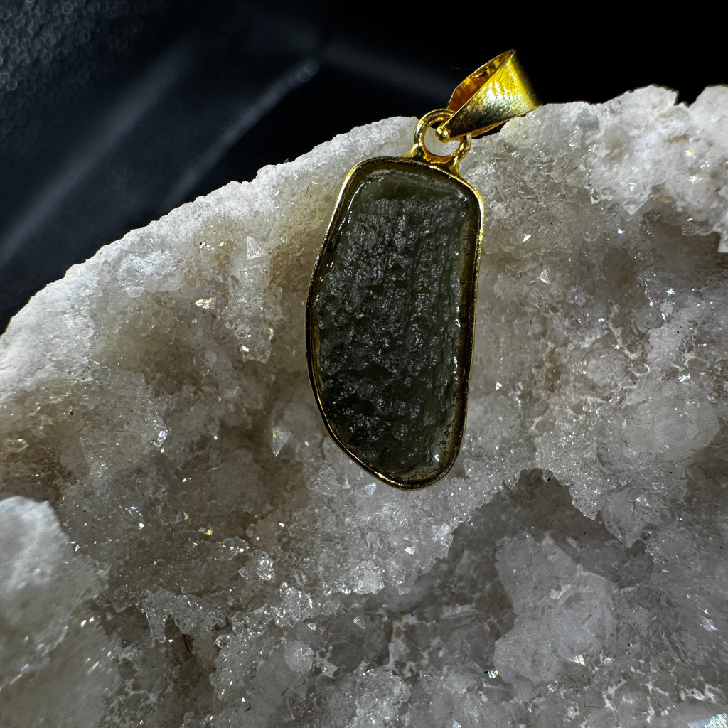 Moldavite Gold Certified Necklace