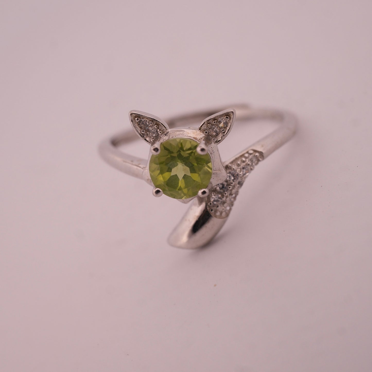 Peridot Fox S925 Adjustable Ring