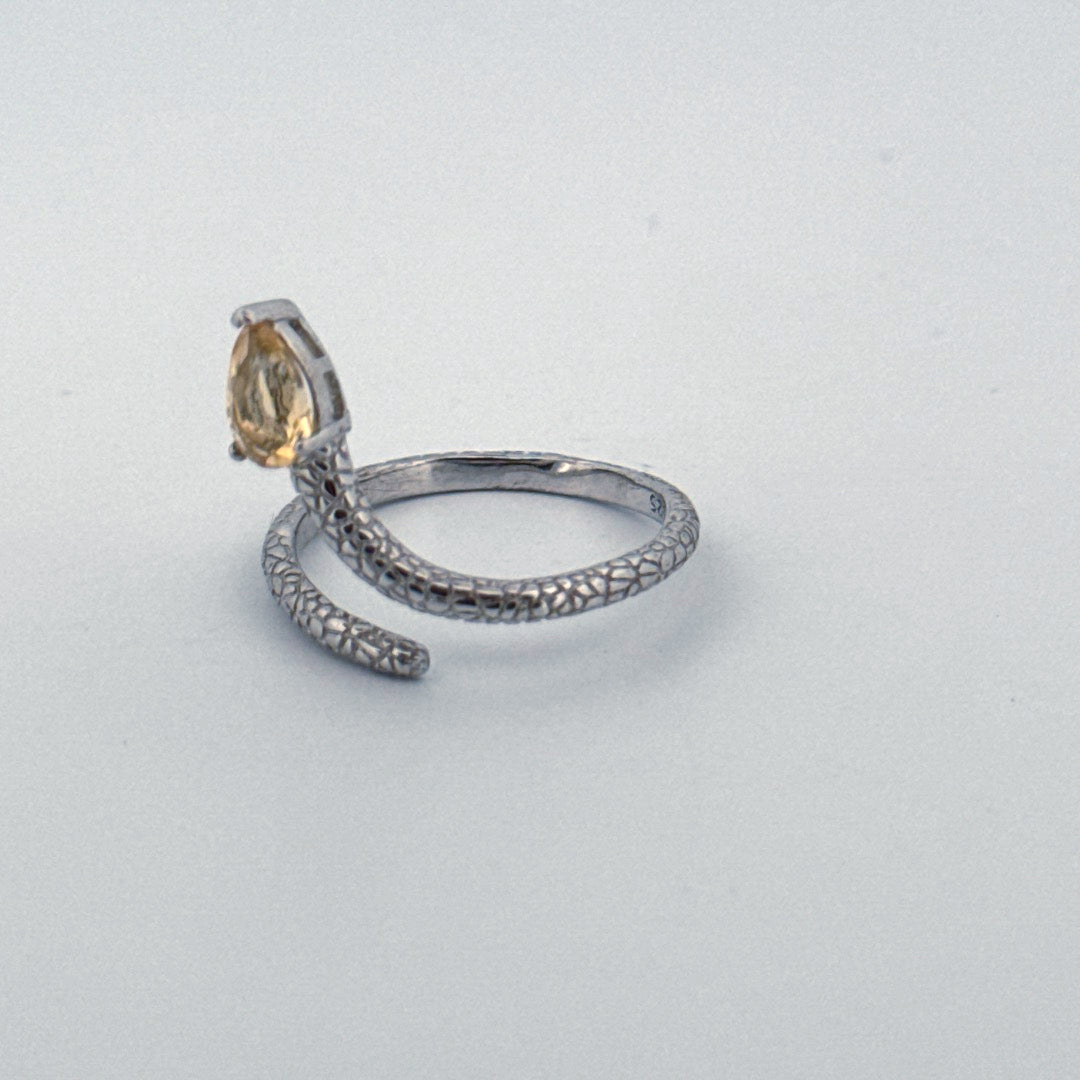 Citrine Snake S925 Adjustable Ring