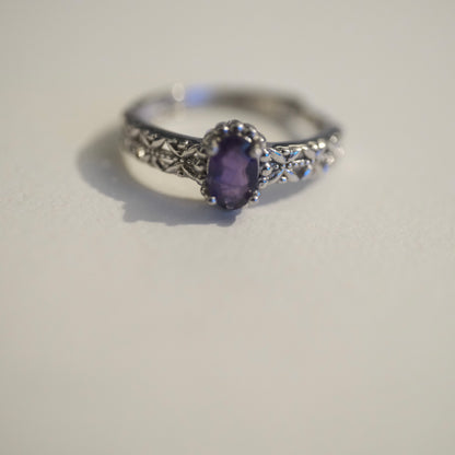Amethyst S925 Adjustable Ring