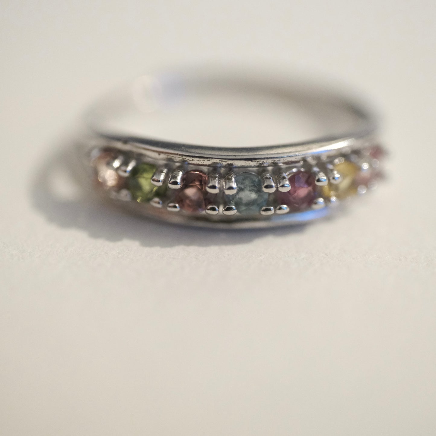 Rainbow Tourmaline S925 Adjustable Ring