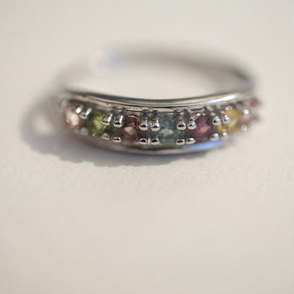 Rainbow Tourmaline S925 Adjustable Ring