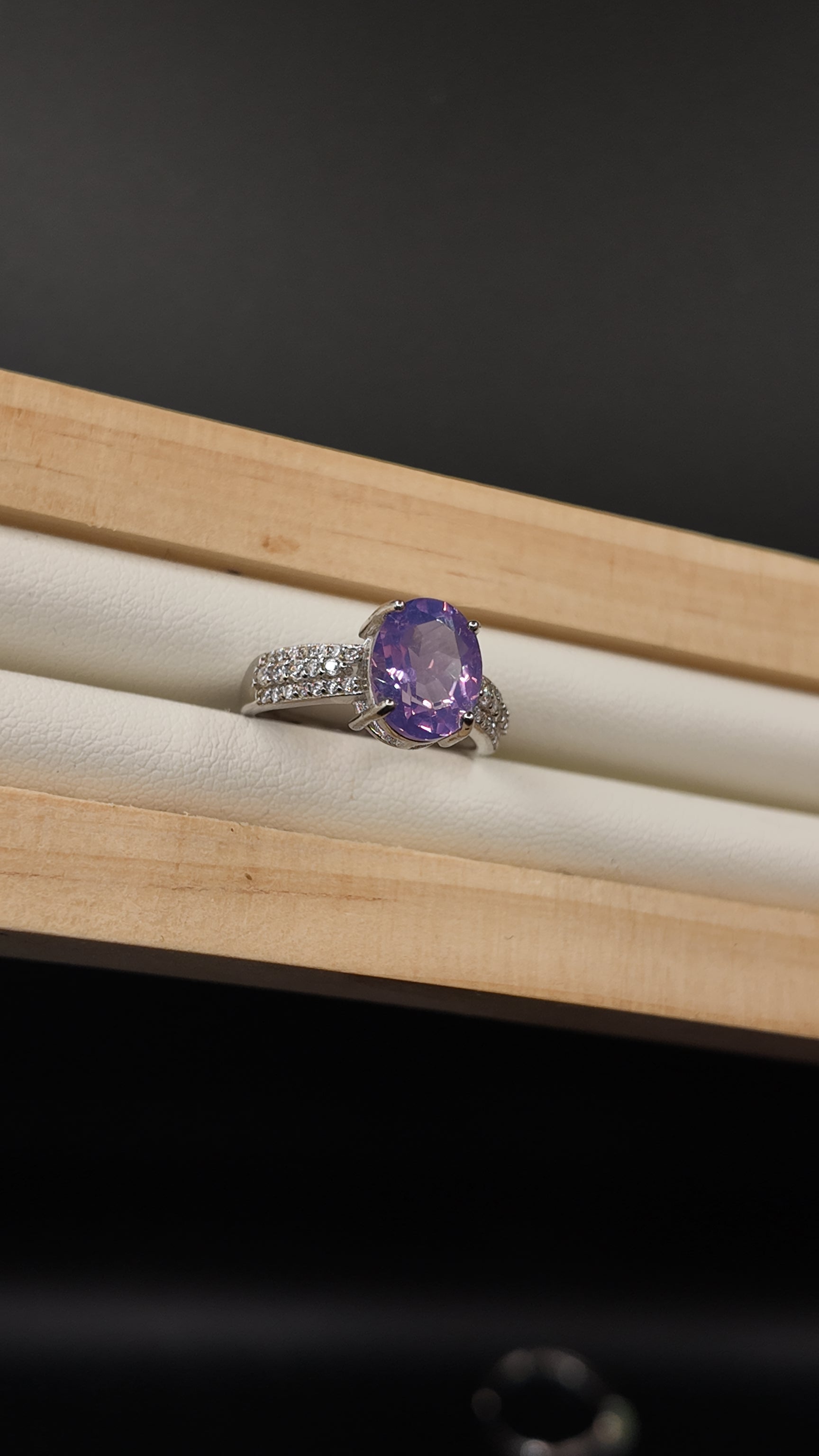 Amethyst Jade S925 Adjustable Ring