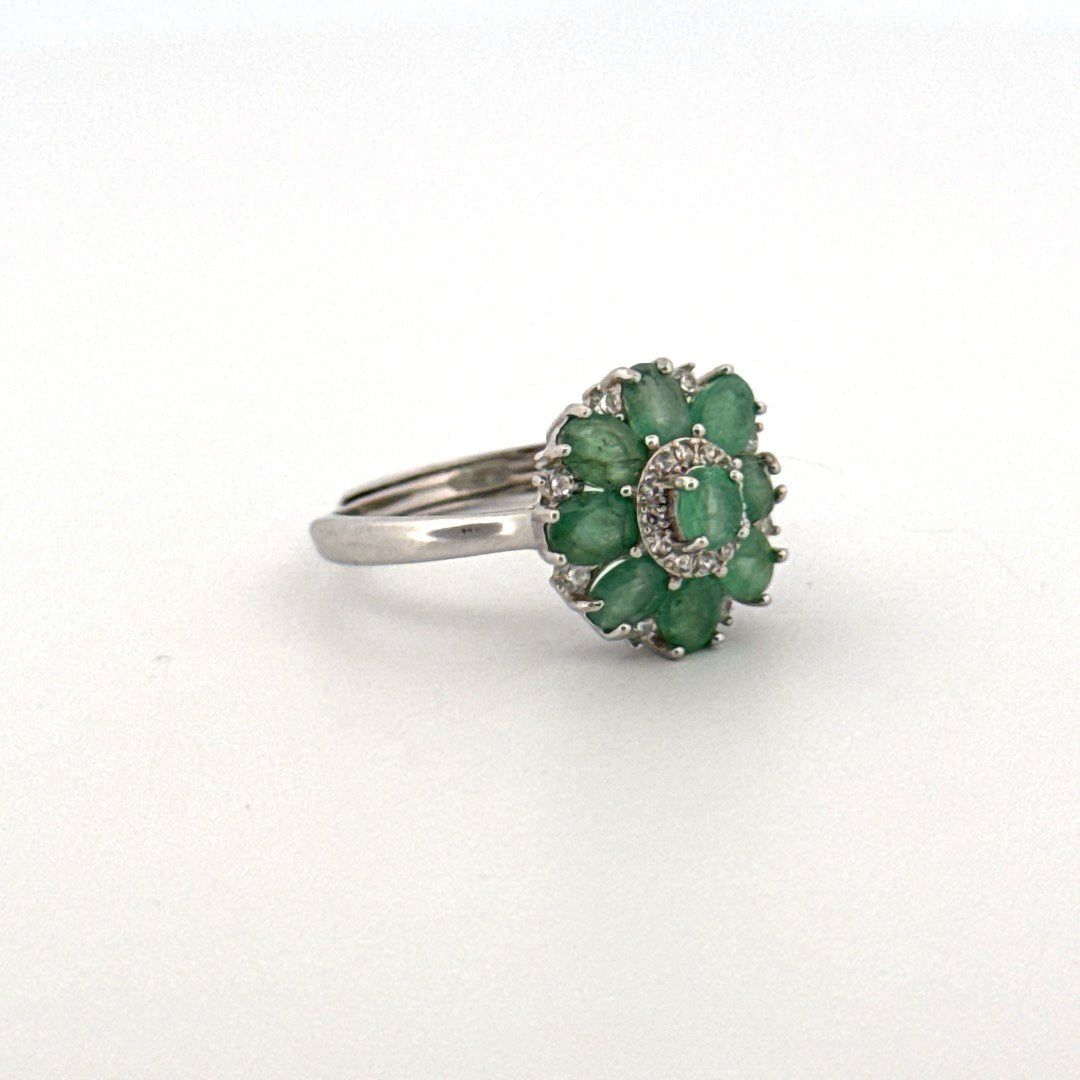Emerald S925 Certified Adjustable Ring