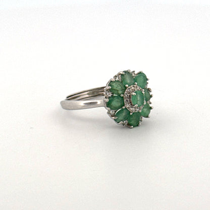 Emerald S925 Certified Adjustable Ring