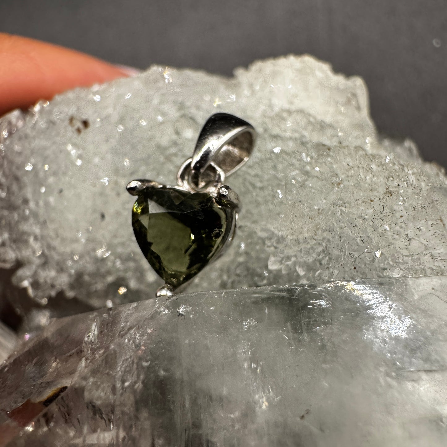Moldavite Heart S925 Certified Necklace