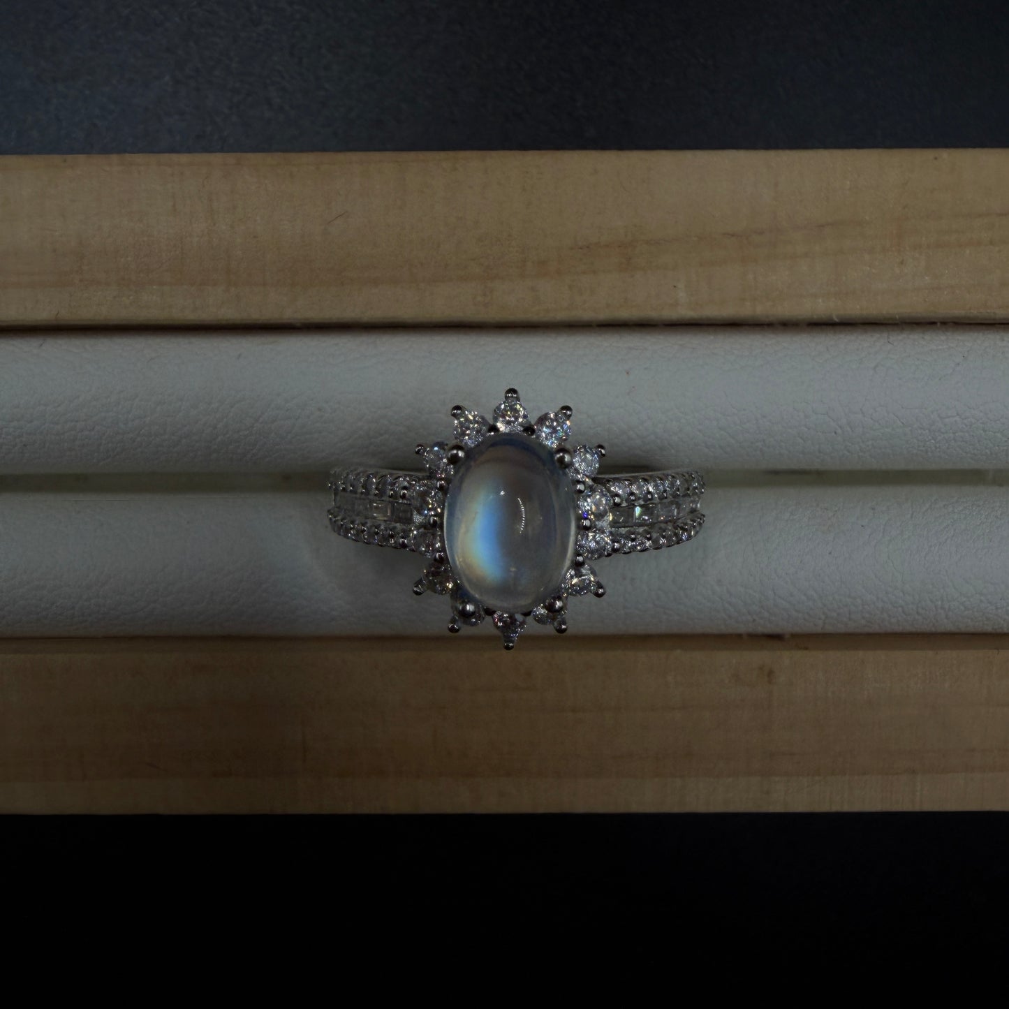Moonstone S925 Certified Adjustable Ring