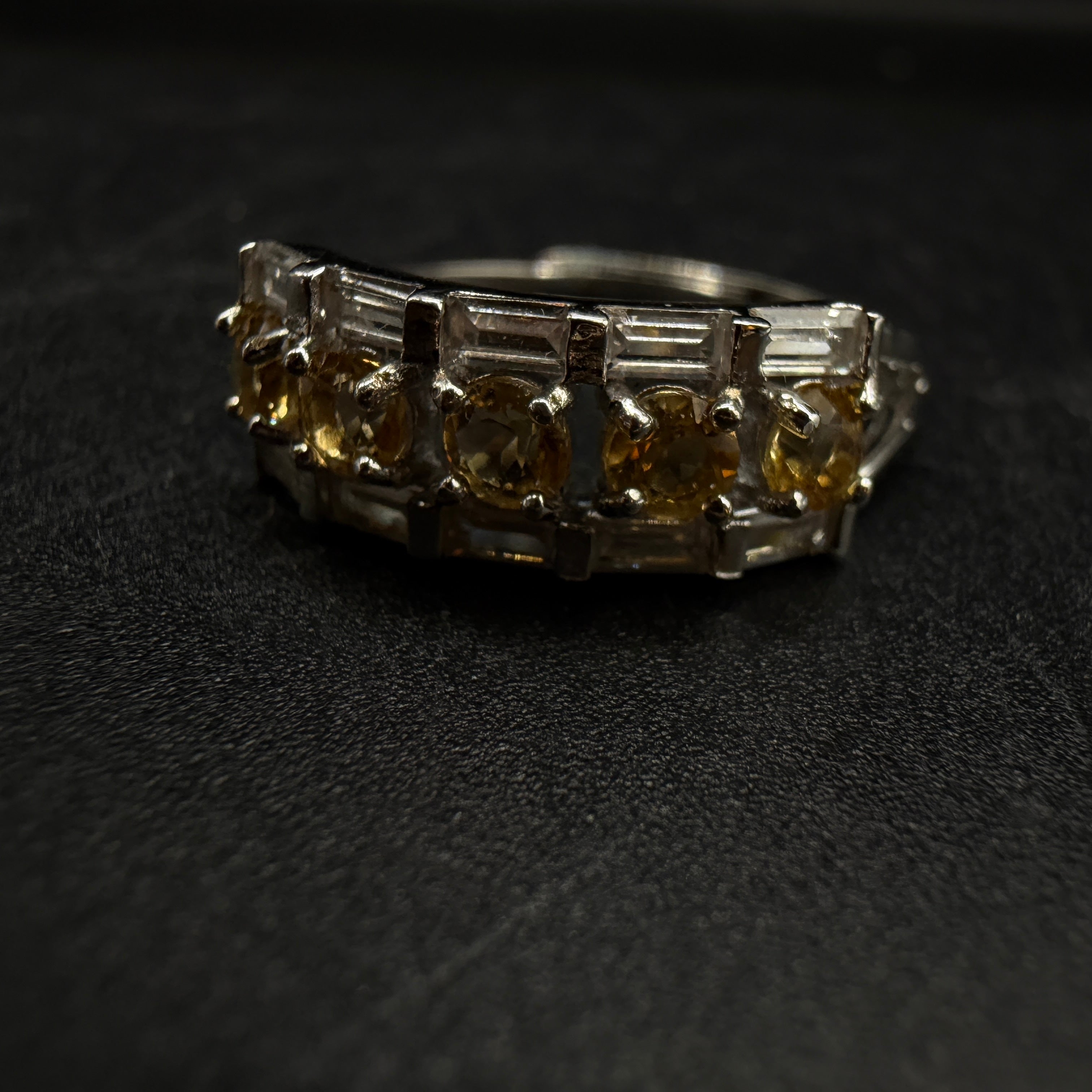 Citrine Band S925 Adjustable Ring