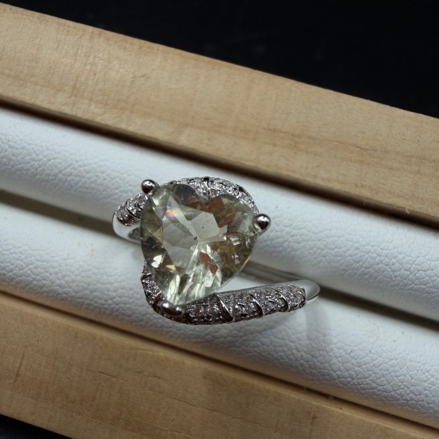 Libyan Desert Glass S925 Certified Adjustable Ring