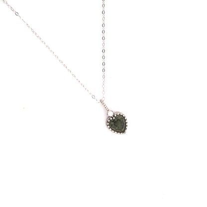 Moldavite Heart S925 Certified Necklace