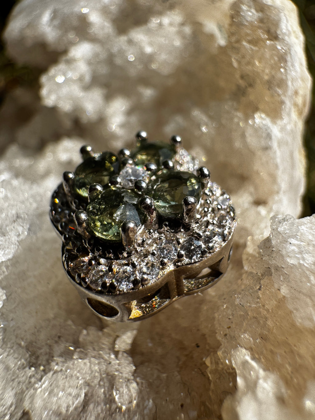 Moldavite Clover Necklace