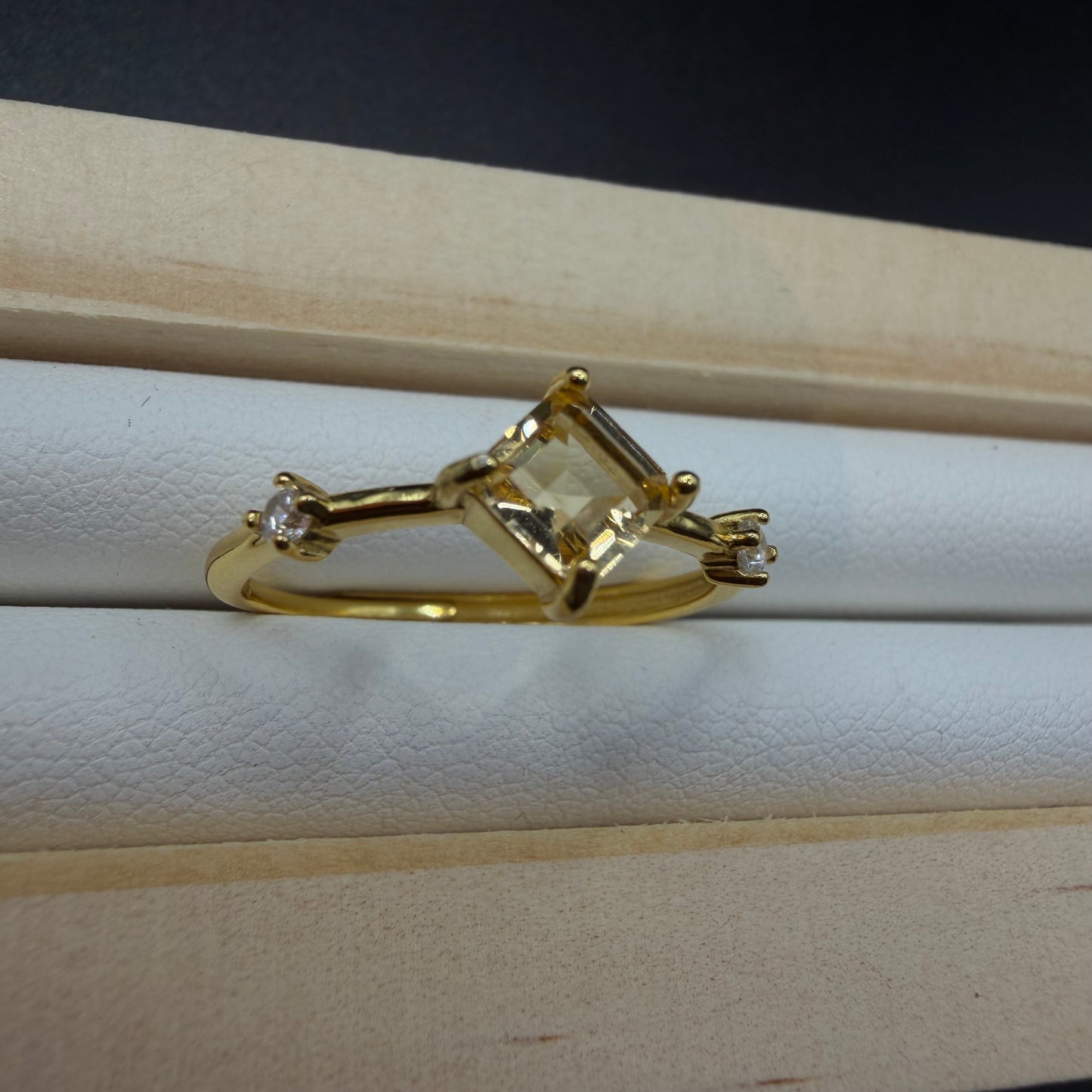 Citrine S925 Adjustable Ring