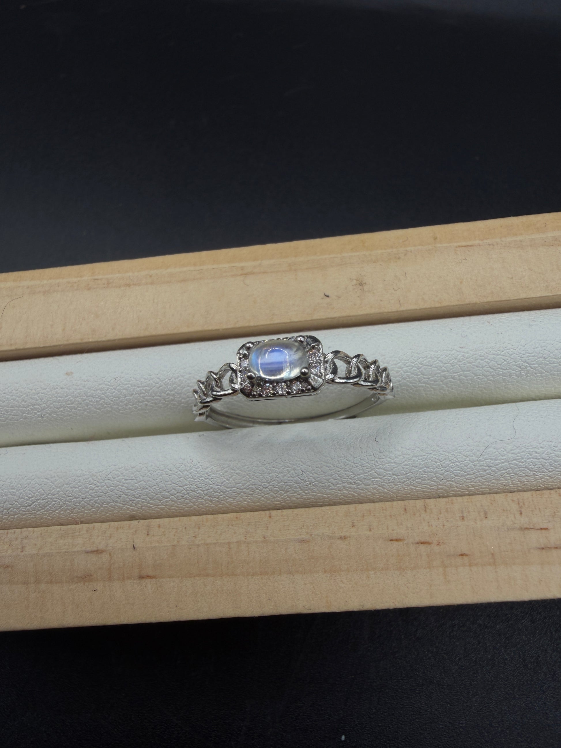 Moonstone S925 Adjustable Ring