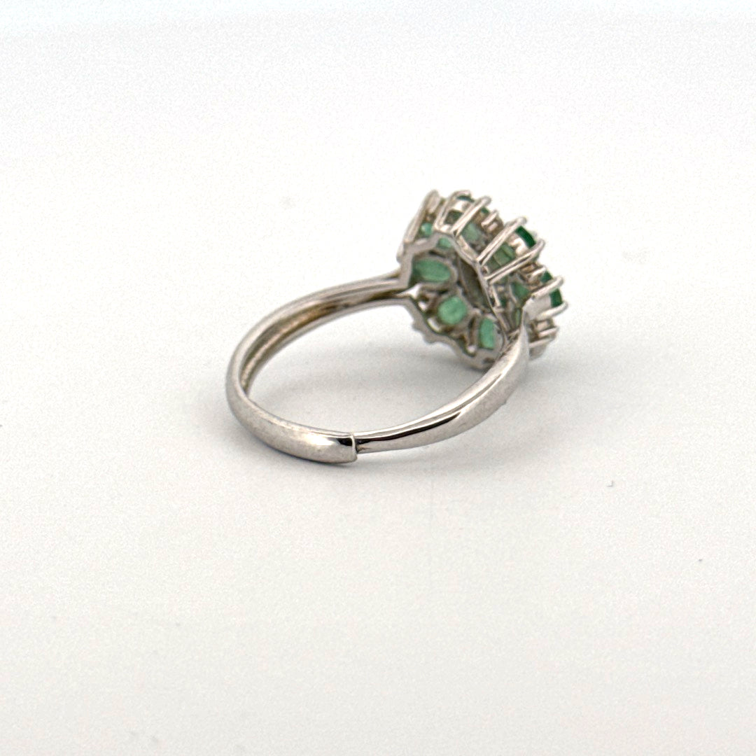 Emerald S925 Certified Adjustable Ring