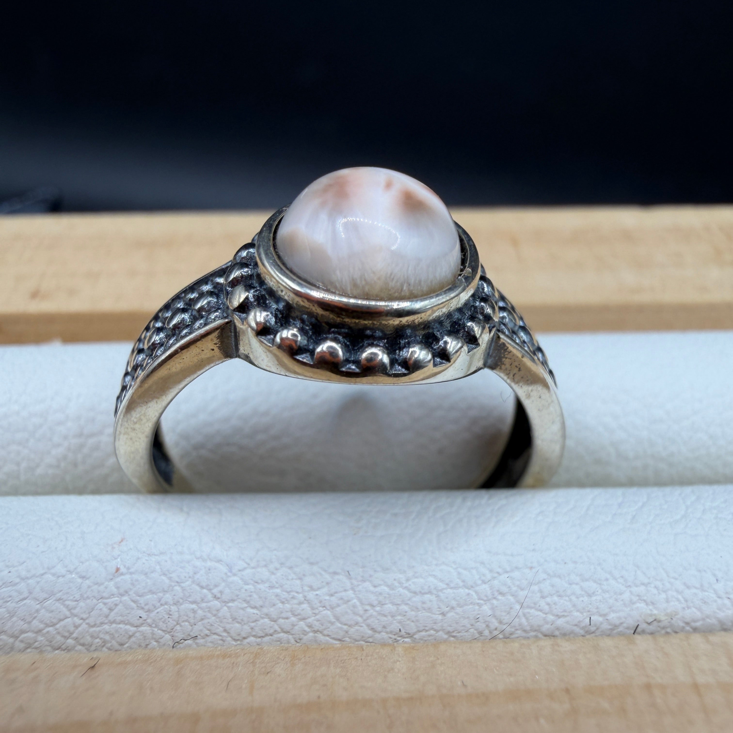 Pink Larimar S925 Adjustable Ring