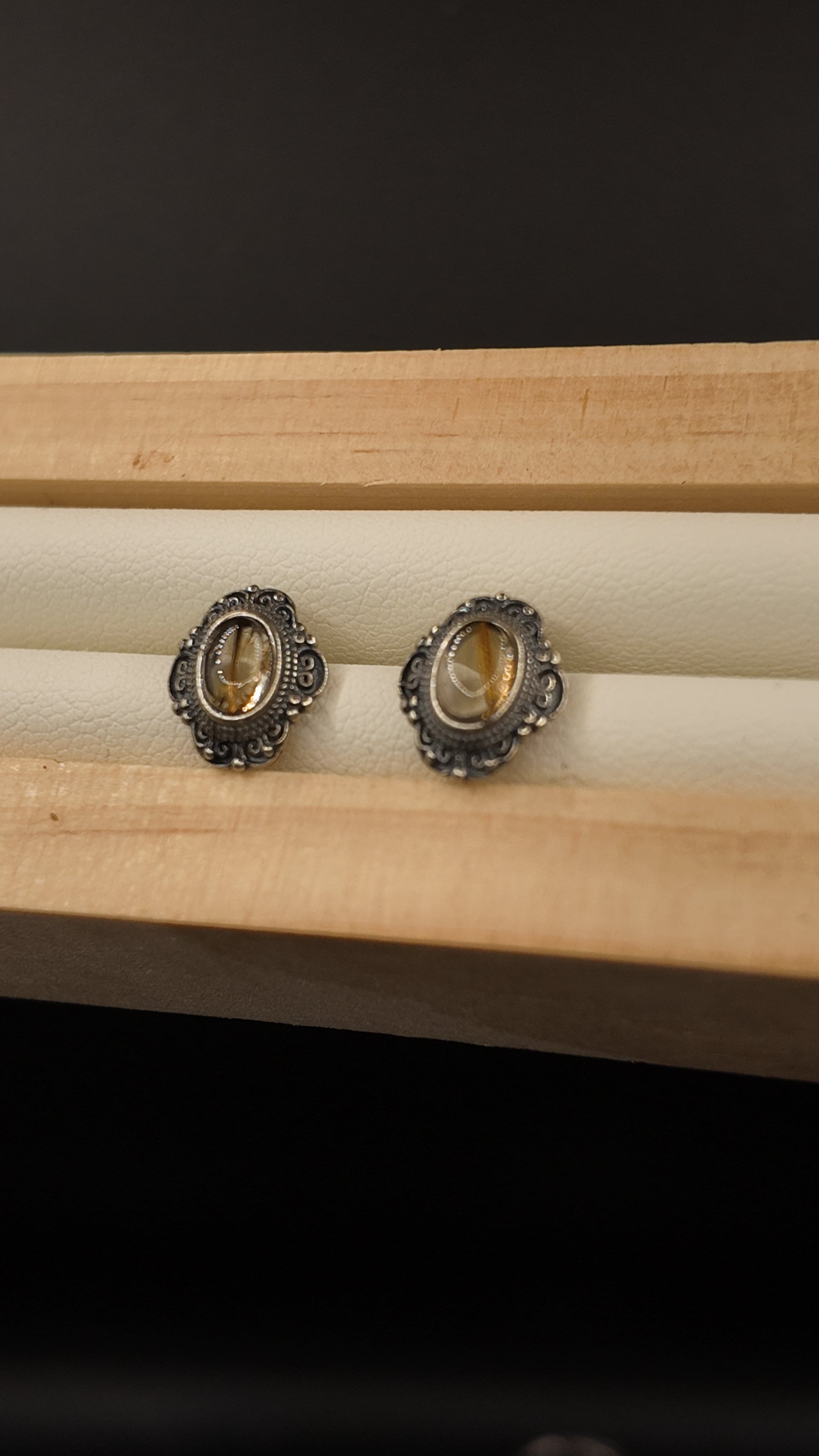 Golden Rutile S925 Earrings