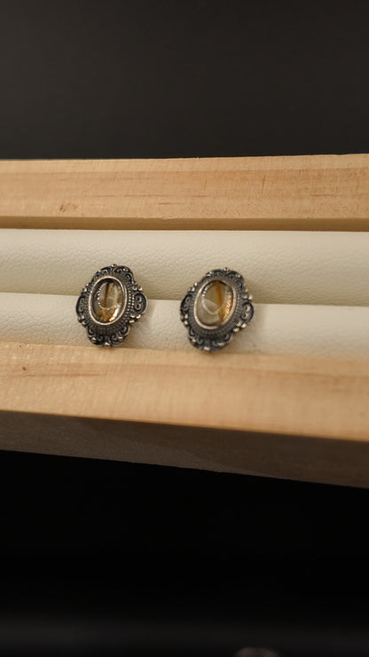 Golden Rutile S925 Earrings