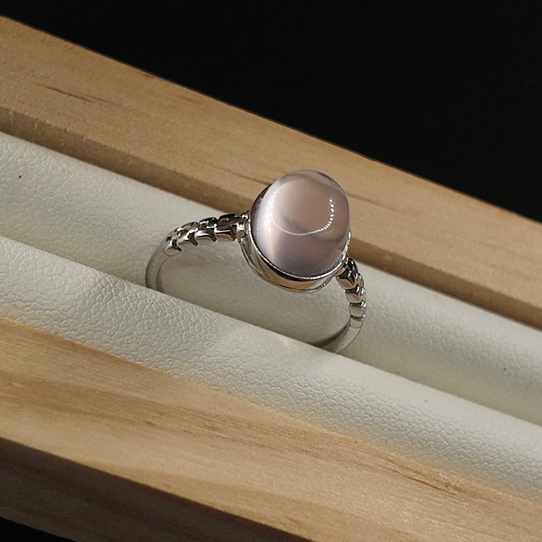 Rose Quartz S925 Adjustable Ring