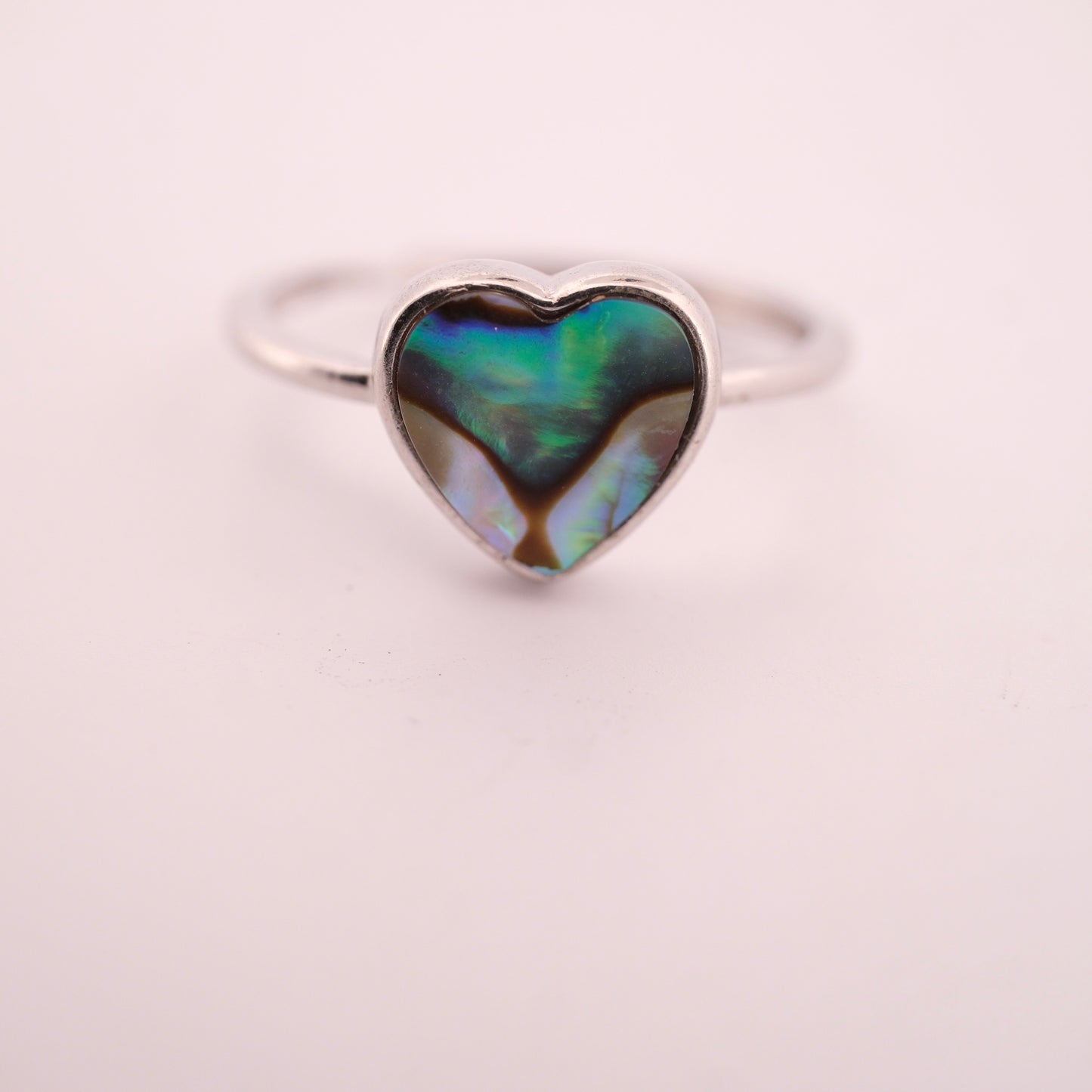 Heart Abalone Shell S925 Adjustable Ring