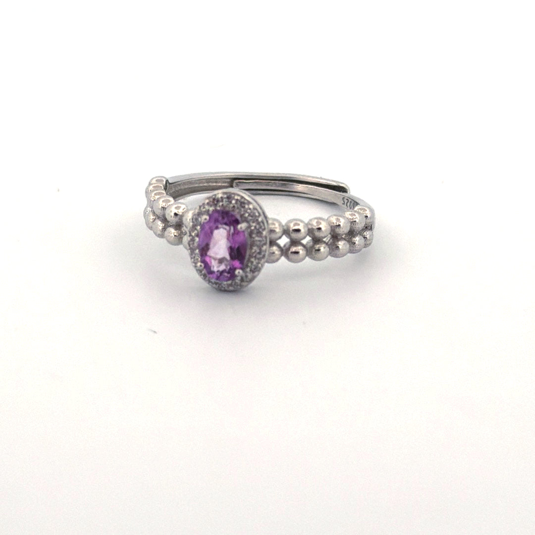 Amethyst S925 Adjustable Ring