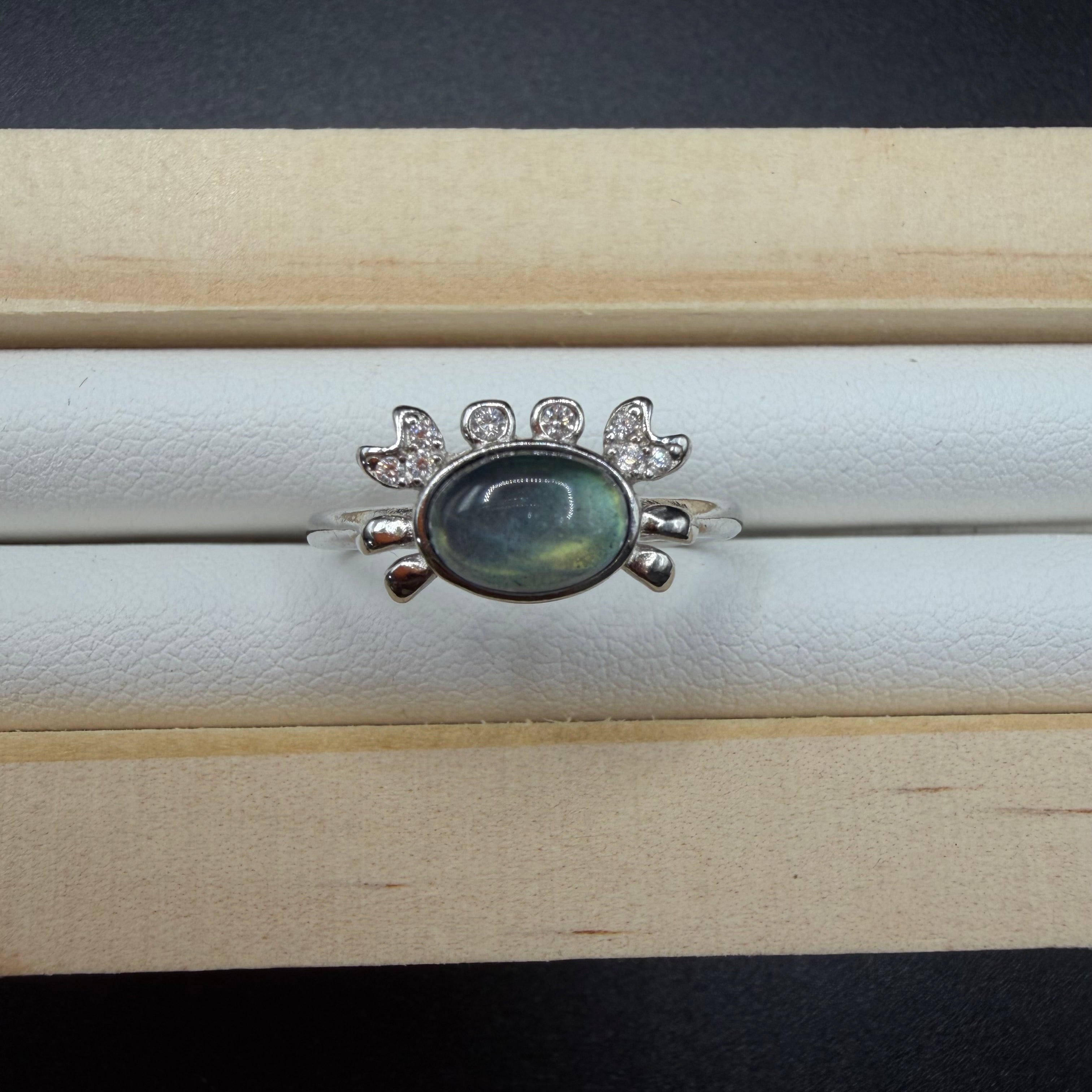 Labradorite Crab S925 Adjustable Ring