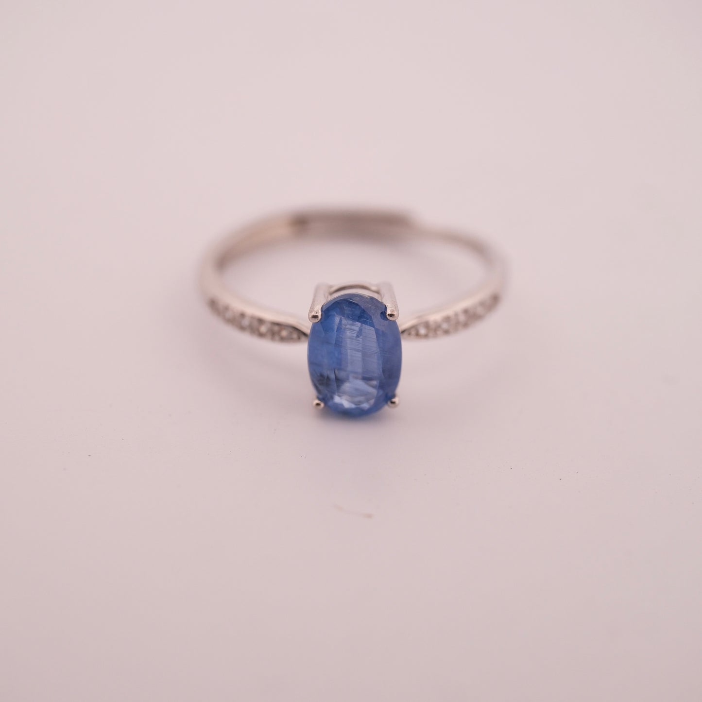 High Grade Kyanite S925 Adjustable Ring