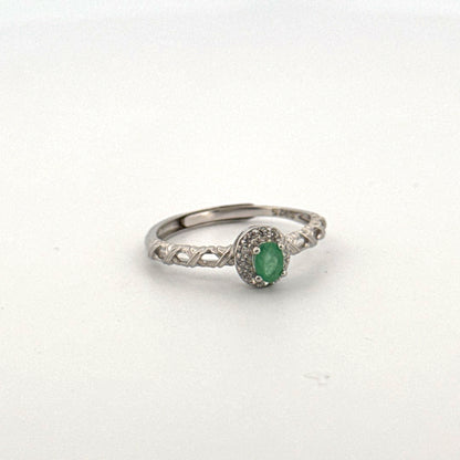 Emerald S925 Adjustable Ring