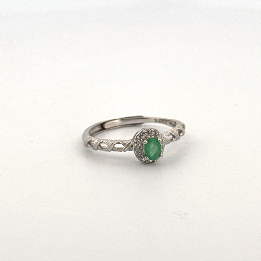 Emerald S925 Adjustable Ring