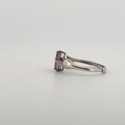 Amethyst Heart S925 Adjustable Ring