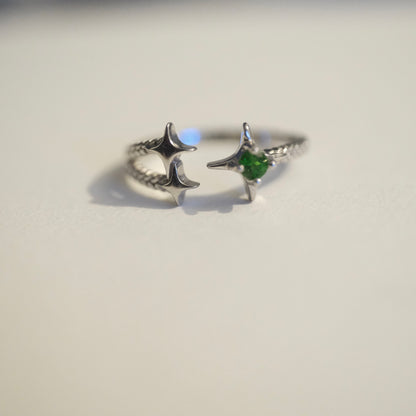Diopside Star S925 Adjustable Ring