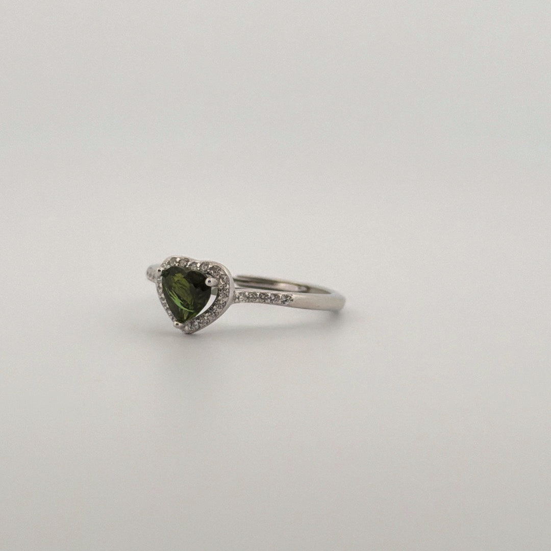 Green Tourmaline S925 Adjustable Ring