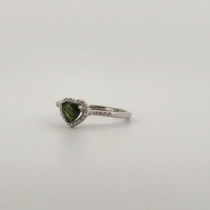 Green Tourmaline S925 Adjustable Ring