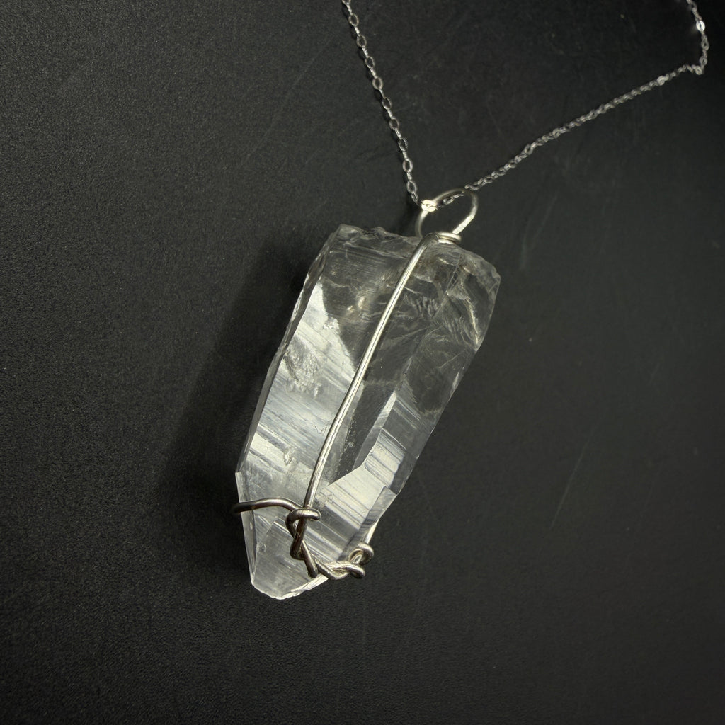 Colombian Lemurian Quartz S925 Handmade Necklace