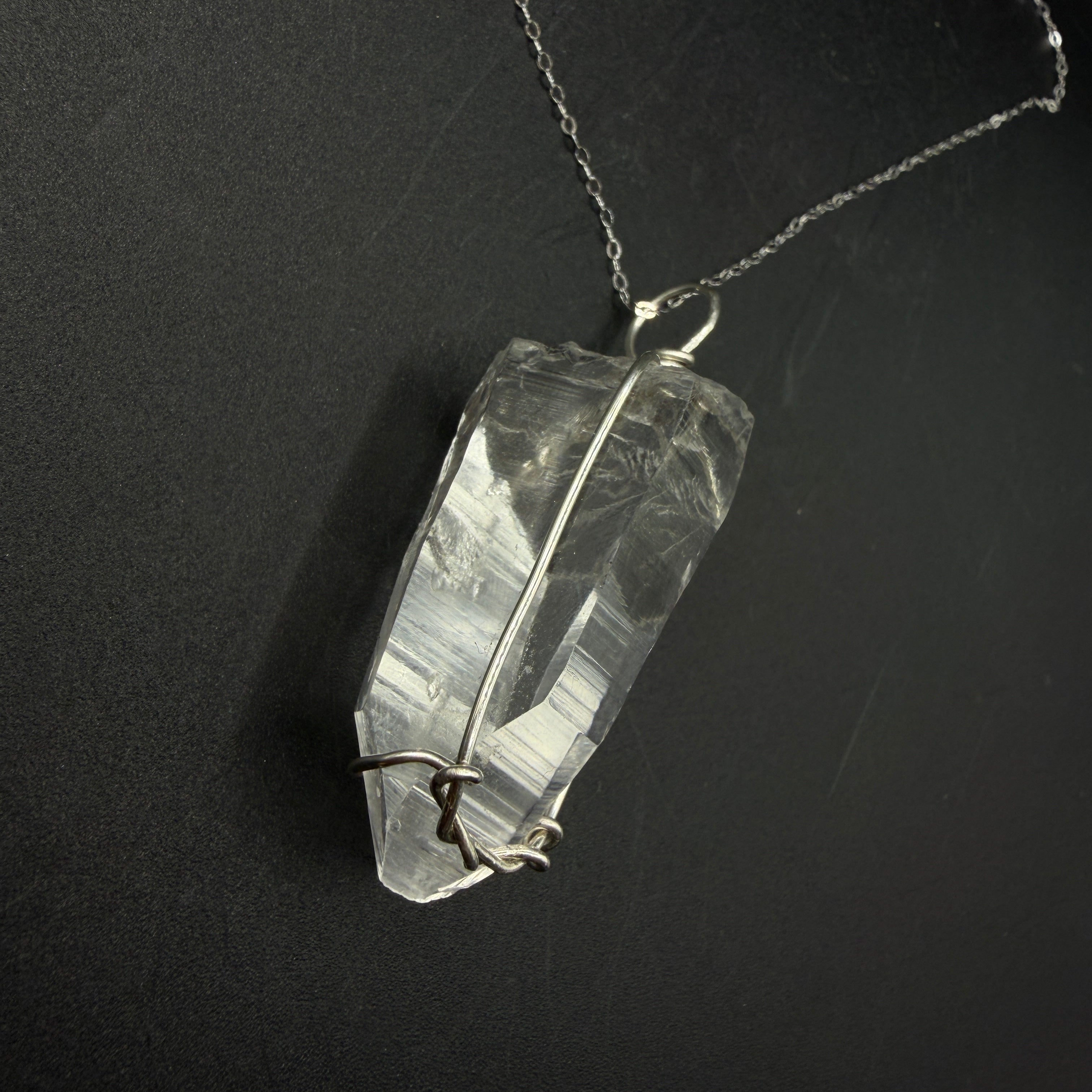 Colombian Lemurian Quartz S925 Handmade Necklace