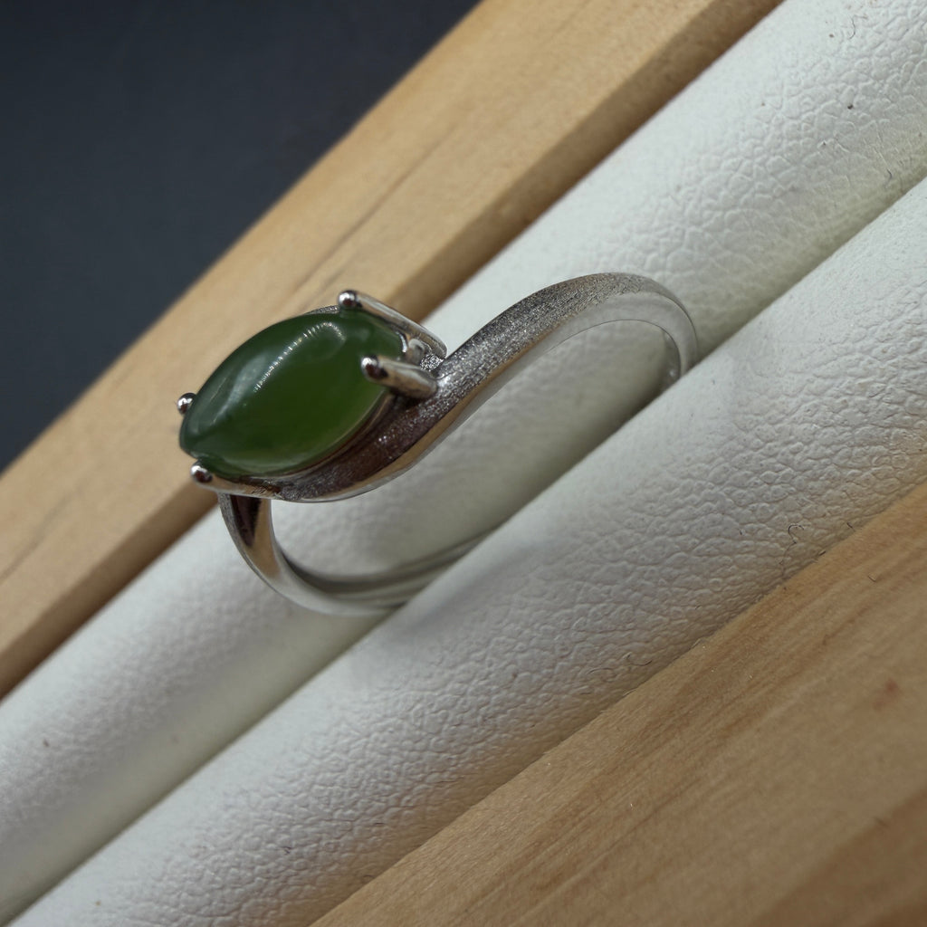 Green Jade S925 Adjustable Ring