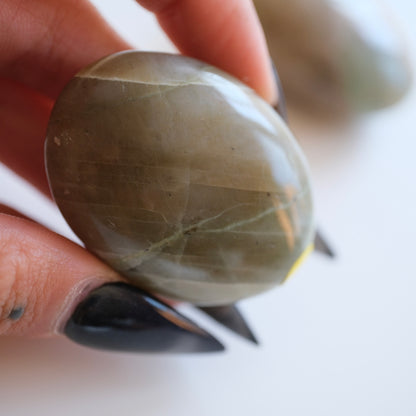 Green Moonstone Palm Stone