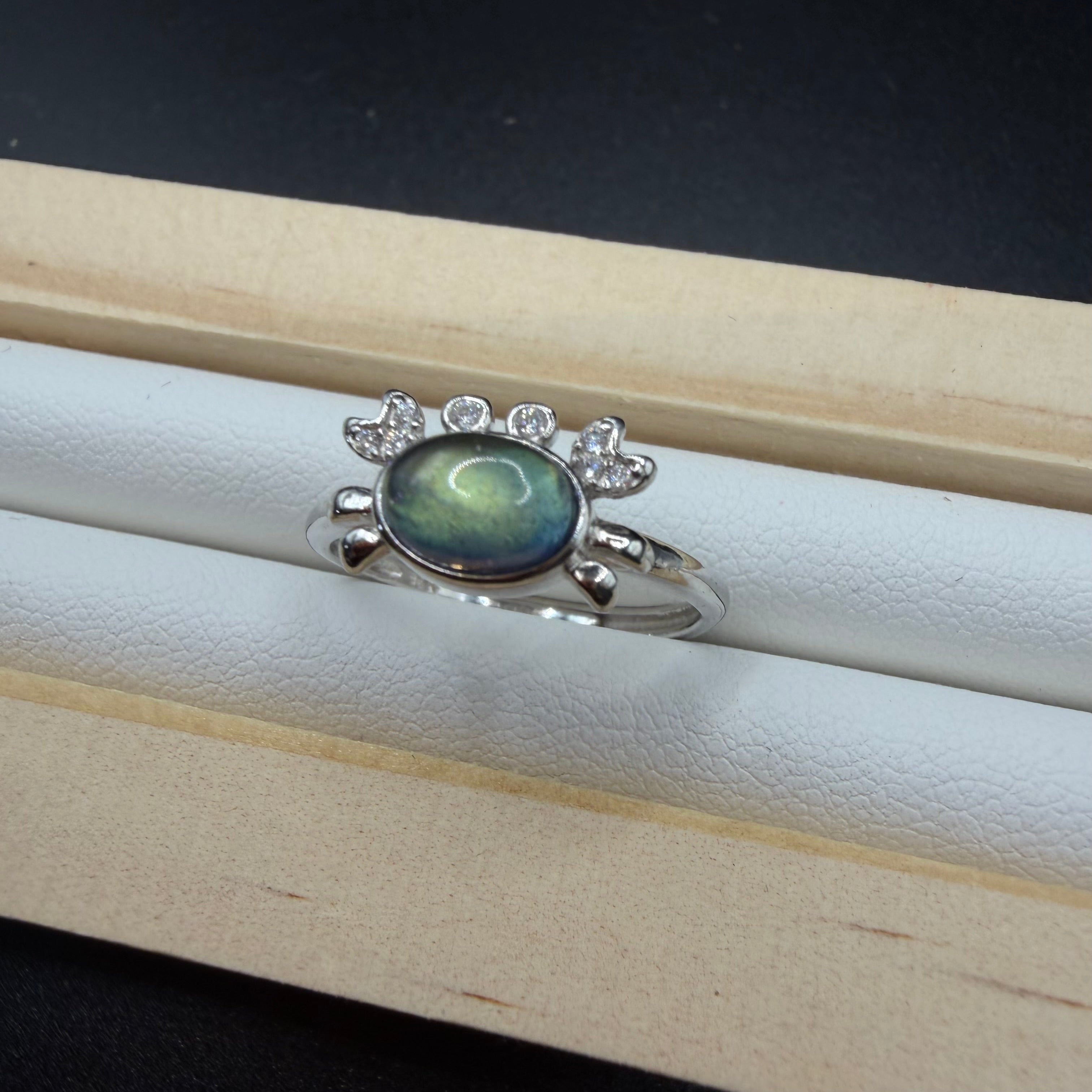 Labradorite Crab S925 Adjustable Ring