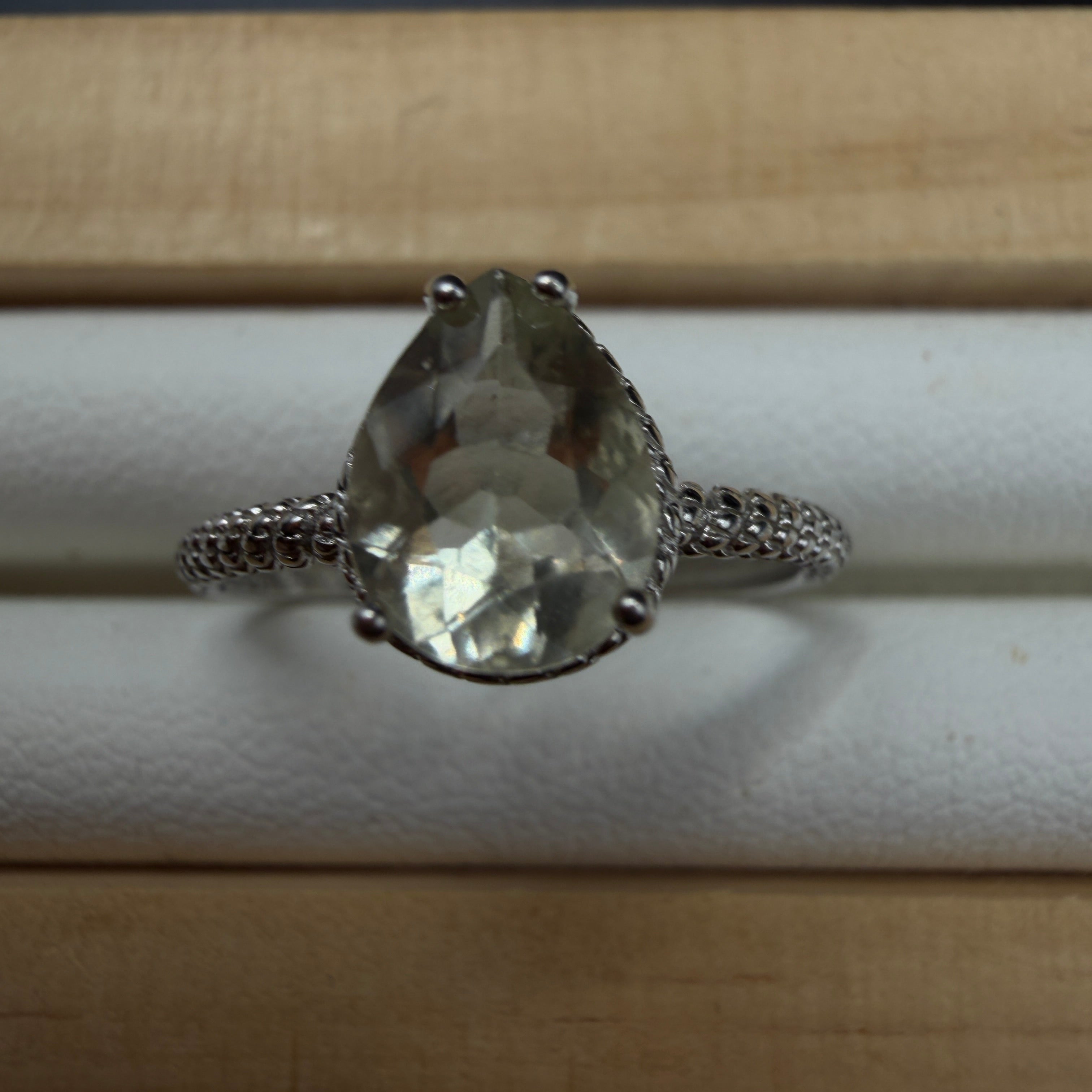 Libyan Desert Glass S925 Certified Adjustable Ring