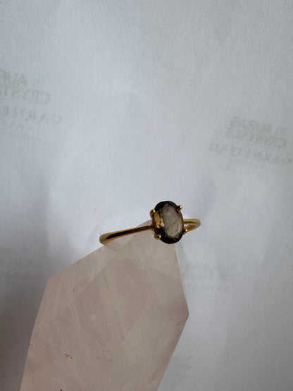 Gold Smokey Quartz Ring