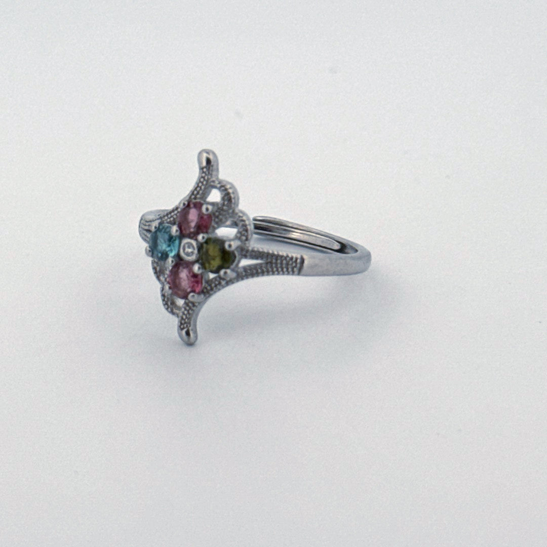 Rainbow Tourmaline S925 Adjustable Ring